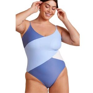Summersalt Plus Size Marina One Piece Colorblock Swimsuit sz 22 NWT
